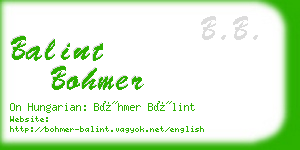 balint bohmer business card